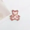 Novos Acessórios para Joias DIY Urso de Diamante em Liga de Zinco da Zhuzi Camada Dupla Urso Pintado com Spray Amoroso Acessórios para Capa de Celular