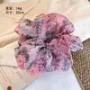 Goma para el pelo fina de malla de verano con estampado pintado a mano, estilo Mori, ambiente versátil, temperamento, diadema, accesorios para el cabello para mujer