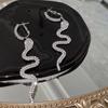 Pendientes de serpiente de invierno europeos y americanos, espíritu divertido de fantasía, aretes de alto sentido, exagerados, con diamantes completos, pendientes de temperamento, moda femenina