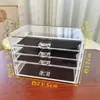 Caja de Almacenamiento de Joyería de Acrílico Gris Translúcido para Escritorio de Cinco Cajones Tipo Cajón Caja de Almacenamiento para Anillos Pendientes Caja para Accesorios de Uñas