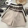 Shorts casuales de estilo europeo y americano para mujer, nueva colección verano 2025, moda coreana, adelgazantes, elegantes, de cintura alta, línea A, hot pants de pierna ancha