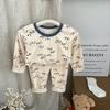 Conjunto de Ropa de Otoño para Niños y Pantalones Largos Algodón Puro Pijama sin Costuras para Bebé Niña Conjunto de Dos Piezas Ropa Interior para Niño Ropa para Bebé para Estar en Casa