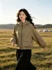 Jaqueta curta para mulheres petite, outono 2026 novo estilo casual, estilo coreano, modeladora, solta, jaqueta corta-vento de manga longa