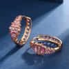 Pendientes de aguamarina transfronterizos para mujer, pendientes de turmalina roja con diamantes de temperamento, pendientes de cristal de circonita con diamantes rosas, joyería al por mayor