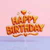 Exclusivo para vendas transfronteiriças: Topper de bolo acrílico transparente estilo Ins com impressão UV 3D de "Feliz Aniversário"
