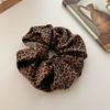 Outono e inverno novo camurça oversized dupla camada intestino grosso cabelo anel de alta qualidade retro leopardo impressão cabelo corda cabeça corda cabeça flor