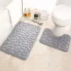 Especial Transfronterizo para Temu Felpa de Coral Esterilla para Piso Baño Esterilla Antideslizante para Piso Color Sólido Dos Piezas Esterilla para Piso con Relieve de Guijarros