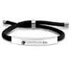 Pulseira Trançada de Aço Inoxidável Transfronteiriça Nova Temporada de Formatura 2026 Chapéu de Formatura Presente de Feriado Pulseira Gravada Atacado
