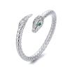 Anillo Abierto Ajustable con Forma de Serpiente para Mujer, Estilo Minimalista, Estilo Vintage Ins, Circonita Microincrustada, Anillo de Serpiente Chapado en Oro de 18 Quilates