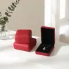 Caja de joyería de caja de hierro de cuero PU, caja para anillos, caja para colgantes, caja para pulseras, joyero, caja de embalaje para joyería de hierro en bruto