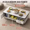 Mesa de Centro para Sala de Estar, Vidrio Templado, Apartamento Pequeño, Engrosada, Alta Calidad, Mesa Baja, Mesita Lateral para Sofá, Armario de Almacenamiento