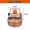 Tema Basquete Estilo Esportivo Decoração de Festa de Aniversário Infantil Bandeirola Cartão de Bolo Balão Conjunto de Louça Descartável