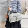 Bolsa de Ombro Simples de Cor Sólida Estilo Japonês Ins para Mulheres, Pequena Capacidade, Bolsa de Mão Versátil com Laço