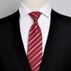 Corbata Roja para Hombre con Estilo de Cremallera, Ropa Formal para Bodas, Novio, Negocios, Anudada a Mano, Fácil de Jalar Sin Nudos