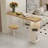 Mesa de Bar de Madera Maciza Color Crema, Gabinete Divisorio en la Esquina de la Sala de Estar, Mesa de Bar de Patas Altas para el Balcón y el Área de Ocio Montada en la Pared de la Casa de Huéspedes