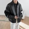 Chaqueta de Cuero Myq para Hombre 2022 Primavera Nuevo Trendy Estilo Coreano Cuero PU Casual Solapa Chaqueta de Béisbol