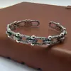 Pulsera de herradura y hierba tangcao de plata S925 para mujer, diseño de nicho ins, estilo frío simple, pulsera abierta, accesorios de celebridad de internet