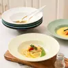 Plato de Arroz Horneado Plato Sombrero de Paja Plato Salah Plato de Sopa Occidental Plato Cerámico Plato para Hornear Plato Profundo de Cerámica Plato para el Hogar