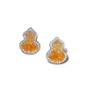 Caramelo de Azúcar de Arce~ Pendientes de Diamantes Brillantes Degradados para Mujer 2026 Nuevo Estilo Caliente Pendientes de Gama Alta Lujo Ligero Accesorios Elegantes para Orejas Primavera