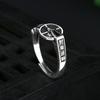 Anillo Abierto Vintage de Plata Tailandesa con Diamante Original Anillo de Plata Esterlina S925 Versátil Moderno Elegante Anillo Ajustable Joyería de Plata