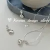 Pendientes de Estilo Sencillo Coreano con Diseño de Nicho de Plata de Ley S925 Elegantes Pendientes de Gota de Agua de Doble Capa para Mujeres de Oficina de Gama Alta