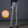 6276 Leggings de Abrigo de Lana a Cuadros Invierno Forrados de Polar Engrosados Pantalones para Mujeres de Mediana Edad Pantalones para Mujeres de Mediana Edad Talla Grande Elástico