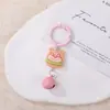 Llavero de campana de Bob Esponja colgante de dibujos animados llavero de cuentas DIY colgante de bolsa lindo de nicho regalo