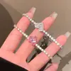 Pulsera Cruzada Europea y Americana de Zirconia con Forma de Corazón Pulsera de Lujo Ligero de Alto Temperamento Pulsera de Diseño Simple de Moda Accesorios