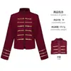 Abrigo corto retro estilo Steampunk con cuello alto para mujer, chaqueta medieval de corte con ribete dorado, disfraz de cosplay para fiesta temática y actuación