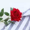 Flor Artificial Melocotón Ramo de una Sola Rosa Adornos para Sala de Estar de Hotel Flor Decorativa Ramo para Arco de Boda Venta Caliente Transfronteriza