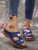 Sandalias Bordadas de Suela Gruesa de Gran Tamaño Europeas y Americanas Transfronterizas 2023, Zapatos de Mujer Cómodos y Versátiles, Forma de Zapato Ancho, Transpirables, Rojos
