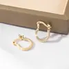 [Transfronterizo] Venta Directa de Fábrica Múltiples Tamaños Patrón de Piel de Serpiente Pendientes Europeos y Americanos Chapados en Cobre 18K Pendientes Lindos y Modernos