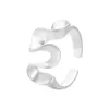 Anillo Asimétrico Falda Ondulada de Plata de Ley S925 para Mujer Estilo K Simple Ins Encaje Escarchado Anillo Personalizado para Mujer