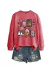 Amazon eBay sitio independiente de moda Halloween nuevo para mujer boo calabaza fantasma telaraña otoño e invierno sudadera