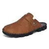 Sandálias Masculinas de Tamanho Grande para Travessia de Fronteira Verão Outdoor Meio Chinelo Casual Preguiçoso Moda Versátil Chinelos Costurados à Mão
