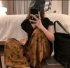 Nuevos Pantalones Anchos de Algodón Clásico con Estampado Floral Dorado para Mujer, Pantalones Largos Casuales Rectos Sueltos y Delgados, Cintura Alta con Caída, Tres Tallas