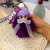 Chaveiro de Boneca Fofa com Olhos Grandes Pingente de Bolsa de Pelúcia Acessórios de Desenho Bola de Pelo Meng Qiqi
