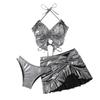 Bikini de tres piezas estilo Spice Girl, estilo sexy Cyber Celebro, nuevo estilo 2024, para mujer, con escote pequeño, para vacaciones en aguas termales
