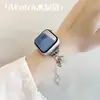 Correa metálica con incrustaciones de piedra ojo de gato blanca para Apple Watch, adecuada para el verano, compatible con Apple Watch s10 y Xiaomi 10