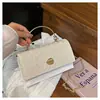 Bolsa de ombro estilosa de outono para mulheres, novo design trançado, bolsa quadrada pequena da moda, estilo coreano, simples e elegante, com alça de corrente, bolsa transversal moderna