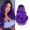 Comércio exterior Europa e Estados Unidos gradiente peruca longa cabelo encaracolado das mulheres onda grande peruca top inteiro fibra química chapelaria spot atacado