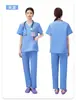 Atacado de Roupa Cirúrgica Amazon Transfronteiriça Gola V Manga Curta Uniforme de Enfermeira de Hospital Terno Estilo Coreano Feminino Roupa para Lavar à Mão Masculino Estoque Pronto