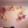 Pared Grande de Rosas Flor Hecha a Mano Tridimensional Boda Estudio de Bodas Ventana de Fondo Decoración de Escenario Papel Cartón Flor