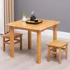 Mesa Cuadrada para Uso Doméstico, Mesa Cuadrada Pequeña para Espacios Pequeños, Mesa de Comedor Cuadrada para Estudiar y Escribir, Mesa de Comedor de Bambú, Económica y Versátil