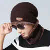 Otoño e invierno más terciopelo gorro de punto para hombre bufanda conjunto de dos piezas Protección para los oídos de invierno gorro de lana para padres e hijos venta al por mayor 9524
