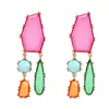 Brincos de Diamante Colorido Transfronteiriços Brincos Europeus e Americanos Exagerados Brincos Geométricos Coloridos para Mulheres Joias Bohemianas de Comércio Exterior Atacado
