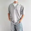 Nueva Camiseta de Verano 2026 con Cremallera Casual Patchwork Dos en Uno para Hombre, Camiseta de Manga Corta Sólida Simple y Versátil