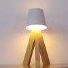 Lâmpada Nórdica de Carregamento Sem Fio para Quarto, Minimalista Criativa Luz Luxo Leve Sala de Estar Cabeceira Decorativa Lâmpada de Mesa de Madeira Maciça, Estilo Ins