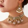 Conjunto de collar y pendientes de la marca Xinjiang Xiyu, conjunto de cadena retro de la industria pesada de la India