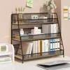 Estantería pequeña para escritorio de dormitorio Estante de almacenamiento de escritorio para oficina Organizador de libros y documentos multicapa